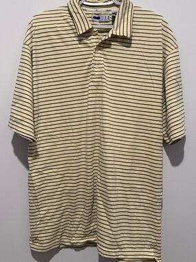 Fila Yellow Polo with Navy Thin Stripes